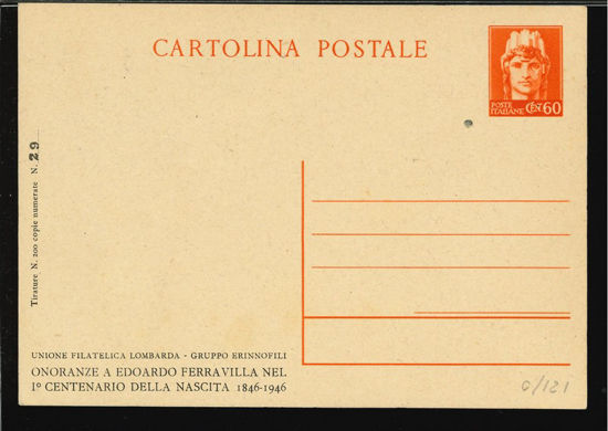 Immagine di 121 - CARTOLINA POSTALE -  C121