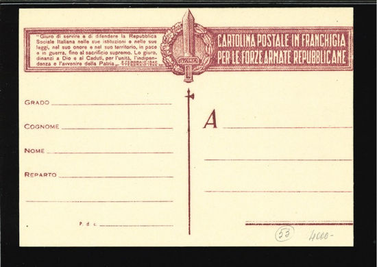 Immagine di 88 - CARTOLINE FRANCHIGIA MILITARE -  F88