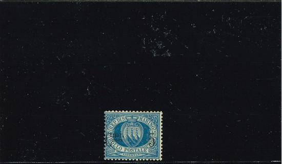Immagine di 8 - STEMMA  5 c. su 10 azzurro VAL. 1