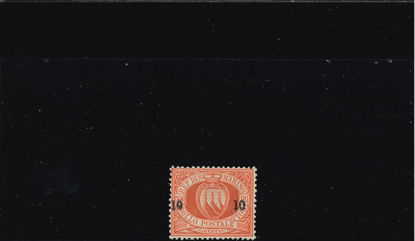 Immagine di 11 - STEMMA 10/10 c. su 20 rosso VAL. 1