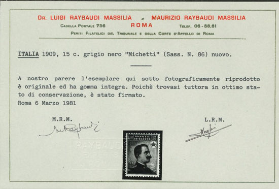 Immagine di 86 - V.EMANUELE III° DX C VICINA 0.15 VAL. 1
