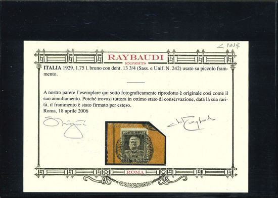 Immagine di 242 - VITTORIO EMANUELE II° DENT.13.5 1.75 VAL. 1