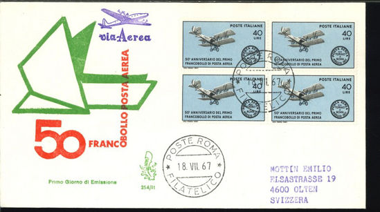 Immagine di 254it - 50° FRANC. DI POSTA AEREA VAL 1