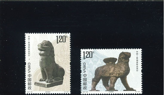 Immagine di 4951 - STATUE LEONI (cong.Cambogia) 2v