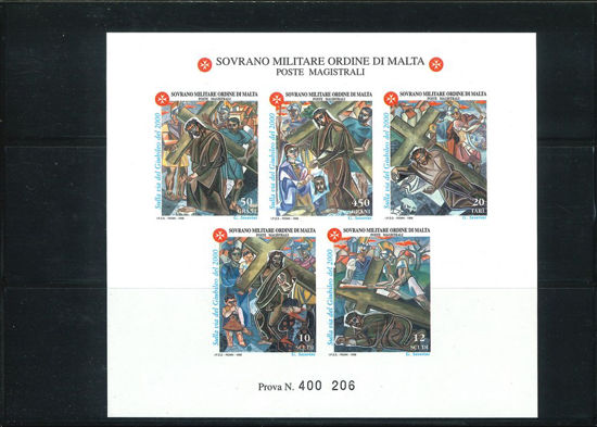 Immagine di 554 - GIUBILEO 2000 II VAL. 5  P R O V A DI STAMPA