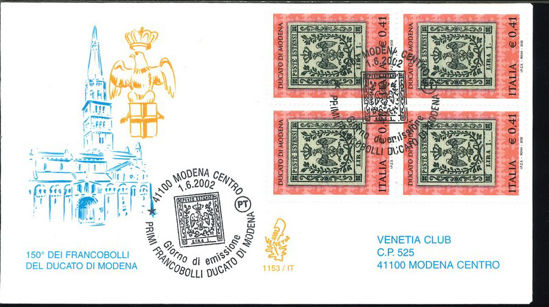 Immagine di 1153it - FRANCOBOLLI DUCATO DI MO. val.1