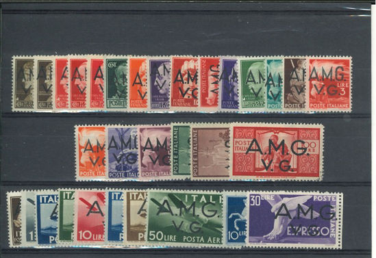 Immagine di 1 - TRIESTE AMG VG EMISSIONE COMPLETA 1945/1947 + PA + EX