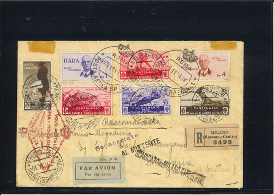 Immagine di 80a - REGNO D'ITALIA VOLO ZEPPELIN 09/11/34 ROMA-MASSAUA