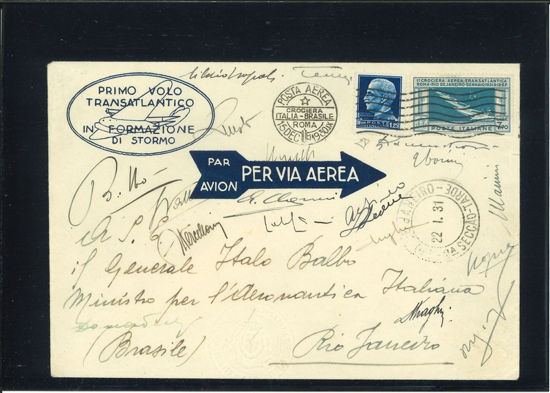 Immagine di 25a - REGNO D'ITALIA CROCIERA ATLANTICA CON LA FIRMA DEI PILOTI