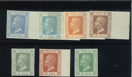 Immagine di 26 - REGNO D'ITALIA UMBERTO PROVE DIVERSI COLORI 15 CENT