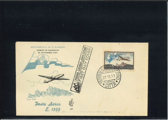 Immagine di 123 - SAN MARINO FDC VENETIA BANDIERONE N.V.