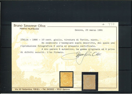 Immagine di 17T - REGNO D'ITALIA RE UMBERTO CENTRATO 10 CENT GIALLO