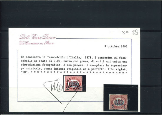 Immagine di 29 - REGNO D'ITALIA SERVIZIO SOVRASTAMPATO  2 /0,02
