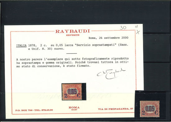 Immagine di 30 - REGNO D'ITALIA SERVIZIO SOVRASTAMPATO  2 /0,05