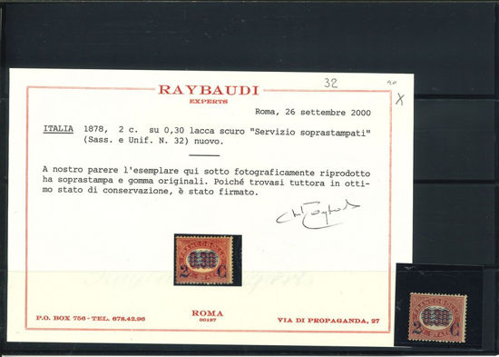 Immagine di 32 - REGNO D'ITALIA SERVIZIO SOVRASTAMPATO  2 /0,30