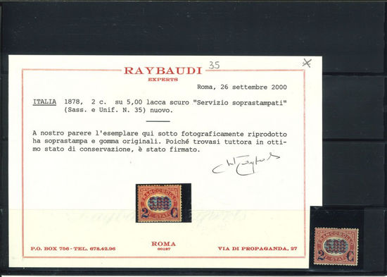 Immagine di 35 - REGNO D'ITALIA SERVIZIO SOVRASTAMPATO  2 /5,00