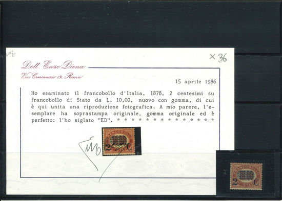 Immagine di 36 - REGNO D'ITALIA SERVIZIO SOVRASTAMPATO  2 /10,00